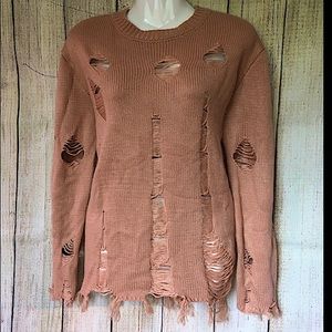 Distressed Knit Sweater